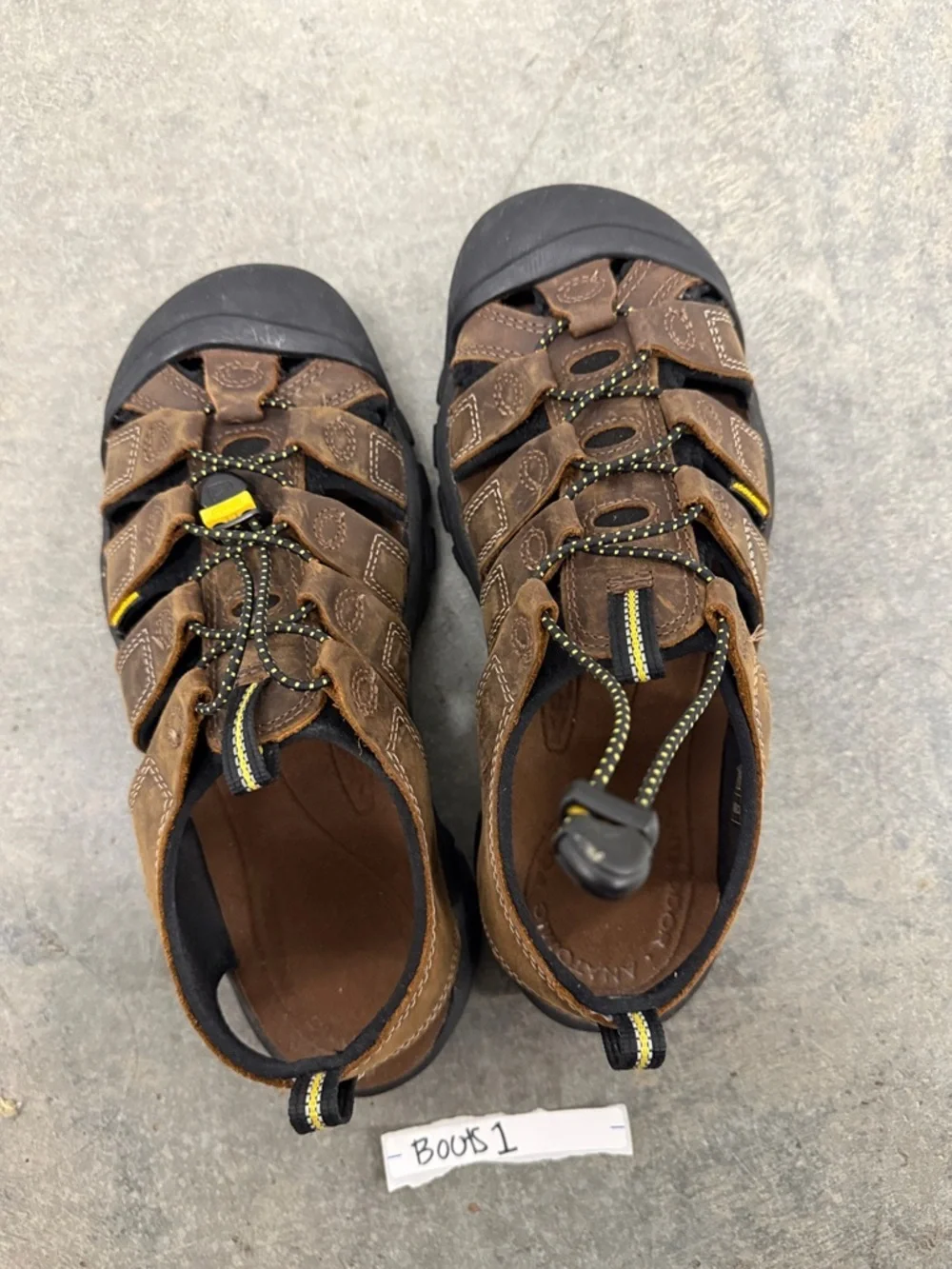 KEEN Brown & Black Men's Closed-Toe Leather Hiking Sandals